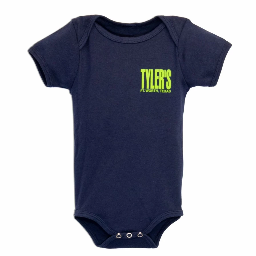 Tyler's Navy and Lime Onesie - Comfortable Baby Bodysuit in Fort Worth