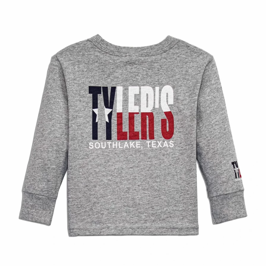 "Toddler Boys' Grey Texas Flag Long Sleeve T-Shirt – Southlake Collection"
