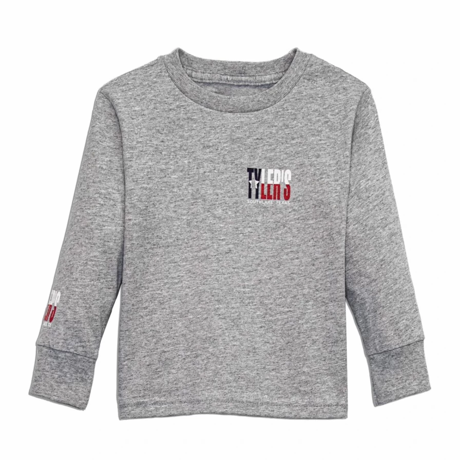 "Toddler Boys' Grey Texas Flag Long Sleeve T-Shirt – Southlake Collection"