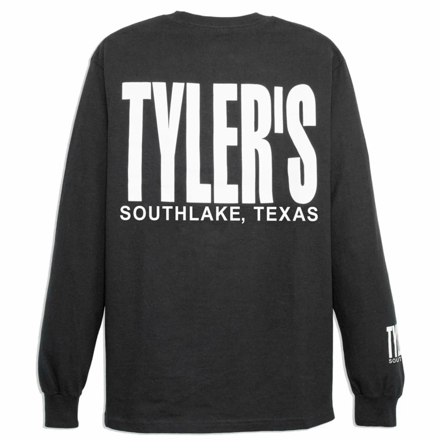 "Men's Stylish Black and White Long Sleeve T-Shirt - Southlake Collection"