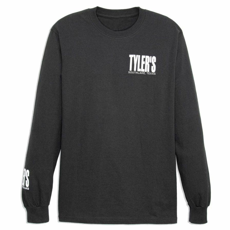 "Men's Stylish Black and White Long Sleeve T-Shirt - Southlake Collection"