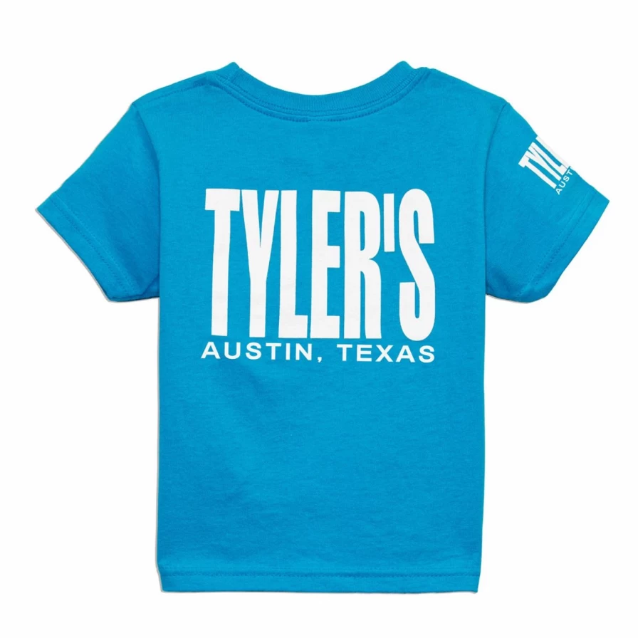"Toddler's Turquoise and White Tyler Tee by Austin – Soft Cotton Short-Sleeve Shirt for Boys and Girls"