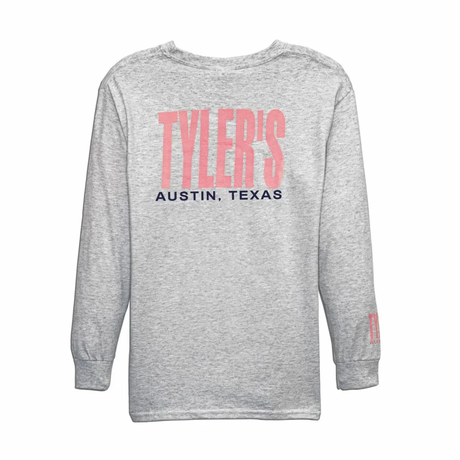 Kids' Long Sleeve T-Shirt - Austin Style in Ash & Baby Pink Colors