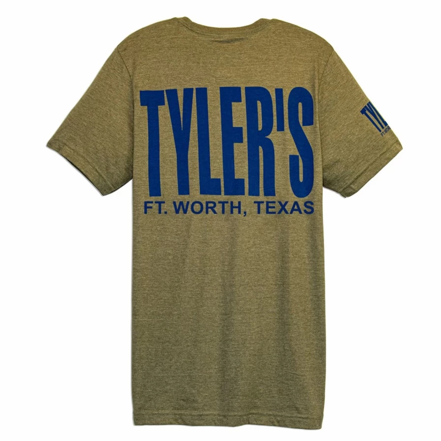 "Heather Olive and Navy Blue Track Tee by Tyler's - Comfortable Casual T-Shirt"