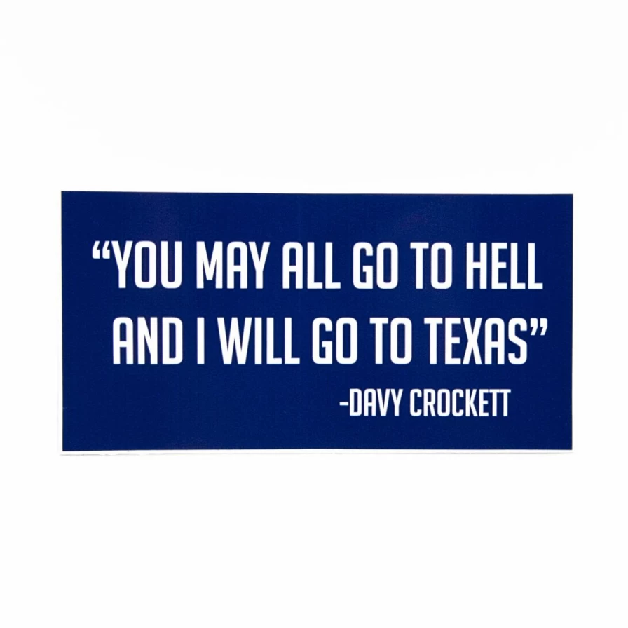 "Navy Blue 'Will Go To Texas' Decorative Sticker"