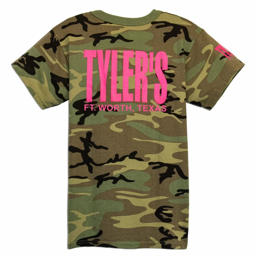 Kids' Camo & Pink Tyler's T-Shirt - Stylish Camouflage Tee for Boys & Girls