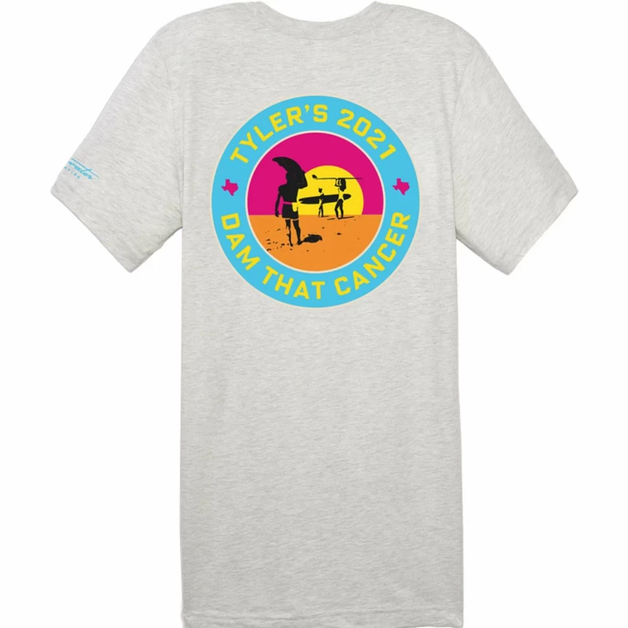 "Tyler's Dam That Cancer 2021 Charity T-Shirt - Heather Ash"