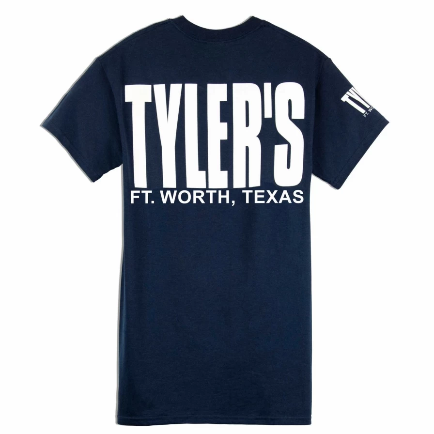 "Navy and White T-Shirt by Tyler's - Stylish Casual Tee for Men"
