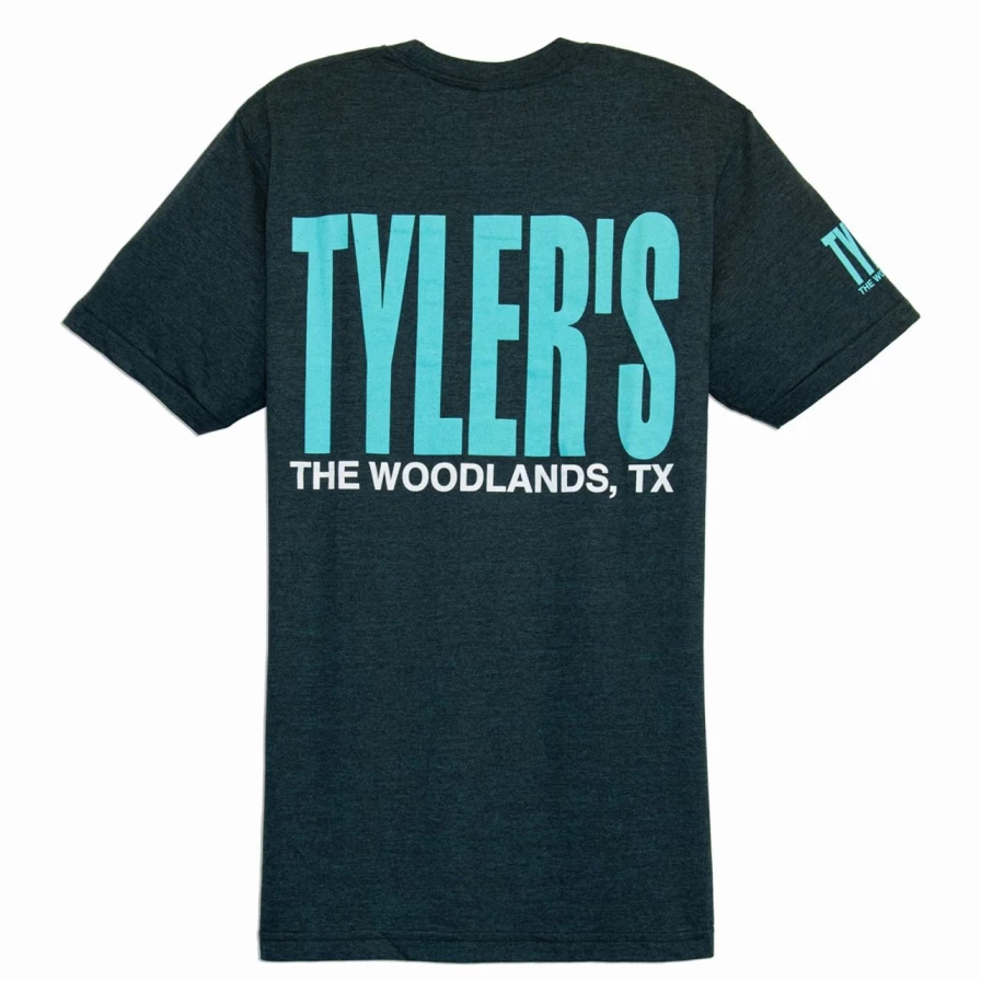 Men's Black and Aqua Track Tee - Stylish Casual T-Shirt for Running and Workouts
