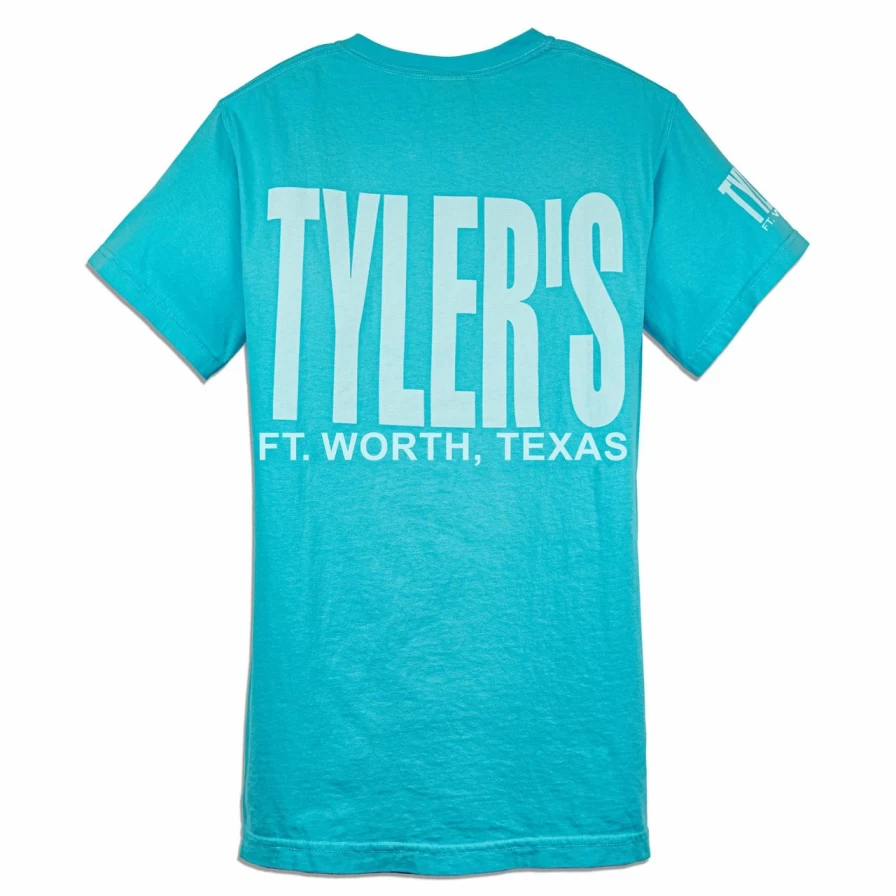 "Light Blue & White Comfort Color Pocket Tee by Tyler's - Ft. Worth Casual Wear"