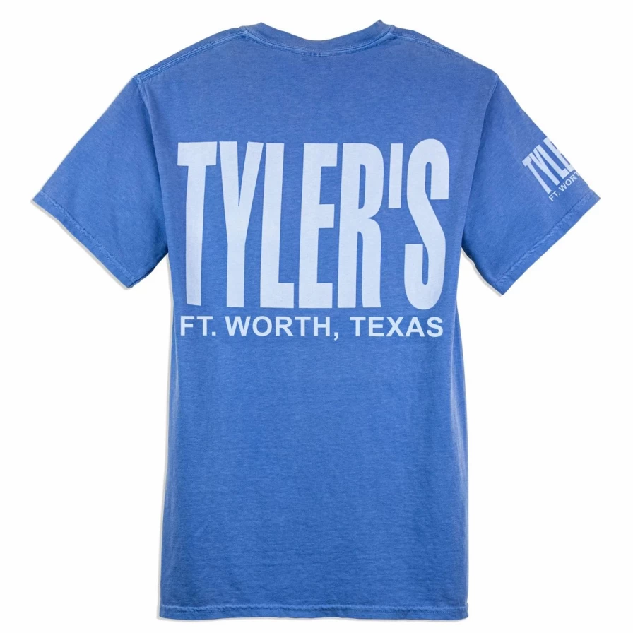 Tyler's Comfort Color Pocket T-Shirt in Blue/White - Ft. Worth Casual Wear