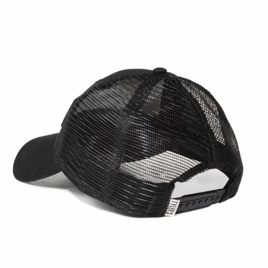 "Stylish Black Aus-Tex Trucker Hat - Adjustable Mesh Back Cap for Men & Women"