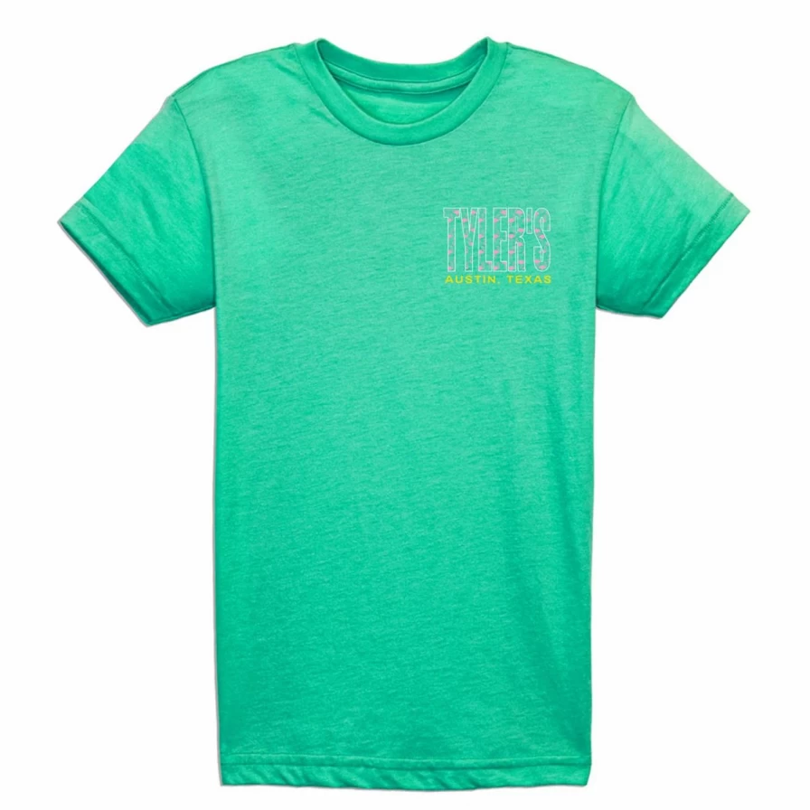 "Stylish Teal Flamingo Outline T-Shirt - Trendy Austin Graphic Tee"