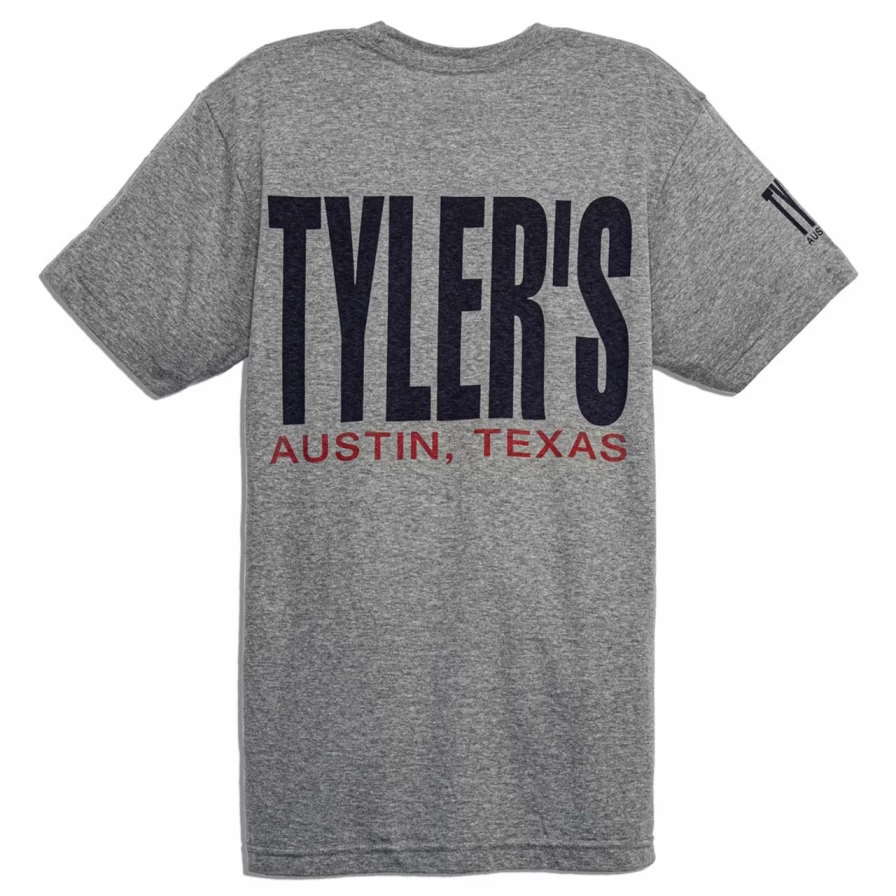Men's Grey and Navy Track Tee by Tyler - Austin Casual Athletic T-Shirt