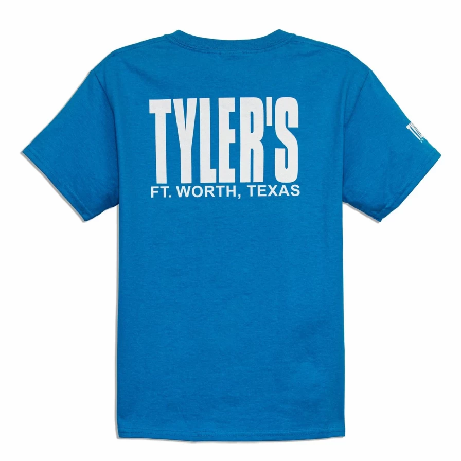 Kids' Turquoise and White Tyler's T-Shirt - Stylish Cotton Tee for Boys and Girls