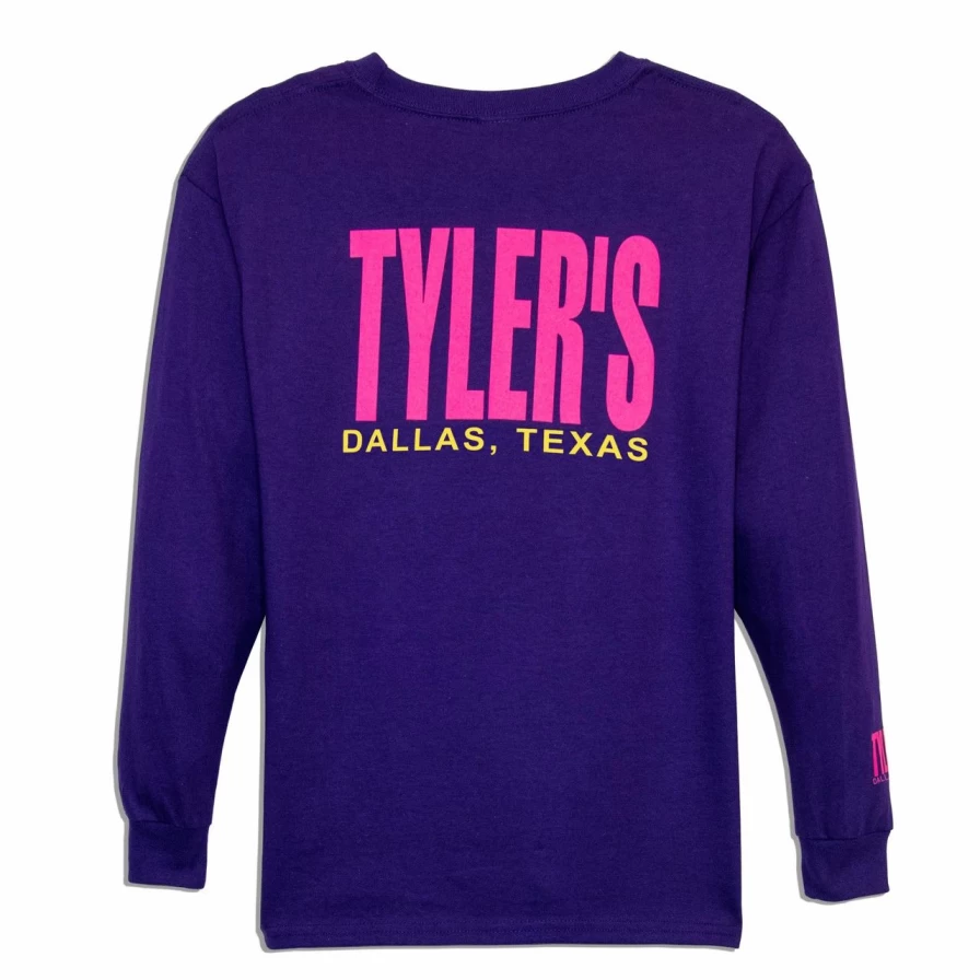 Kids' Purple and Pink Long Sleeve T-Shirt with Dallas Print - Comfortable & Stylish Tee for Children