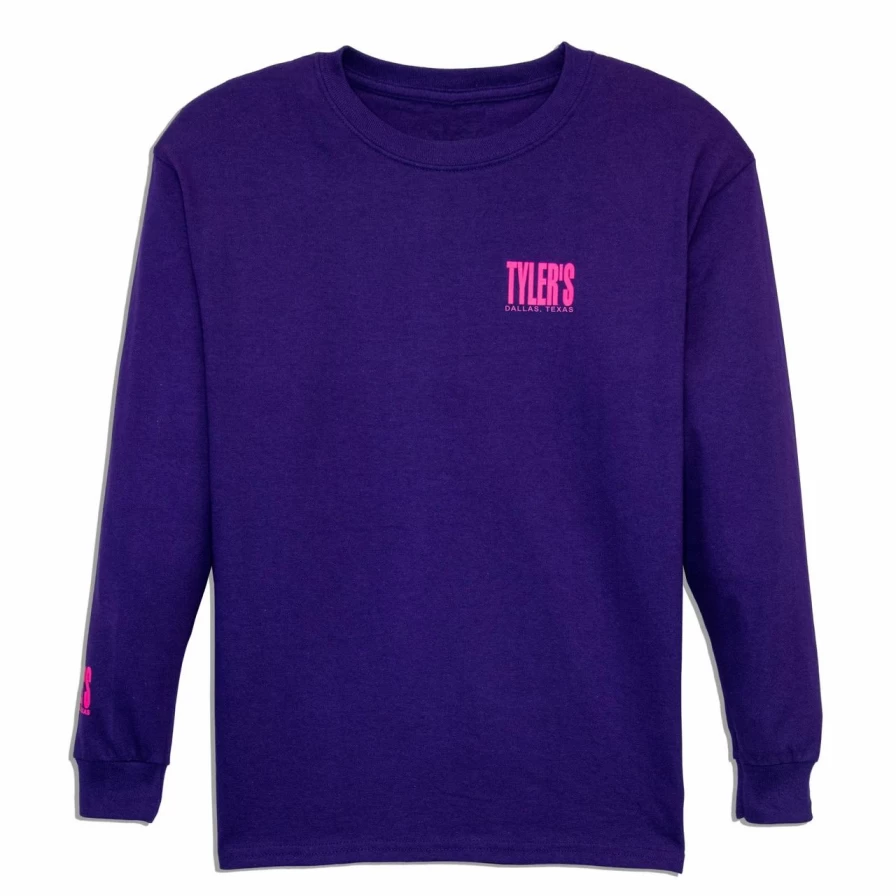 Kids' Purple and Pink Long Sleeve T-Shirt with Dallas Print - Comfortable & Stylish Tee for Children