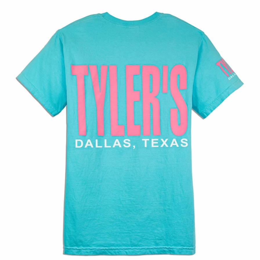 Vintage Comfort Color Tee in Lagoon Blue and Baby Pink - Dallas Style Unisex T-Shirt