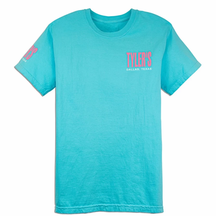 Vintage Comfort Color Tee in Lagoon Blue and Baby Pink - Dallas Style Unisex T-Shirt
