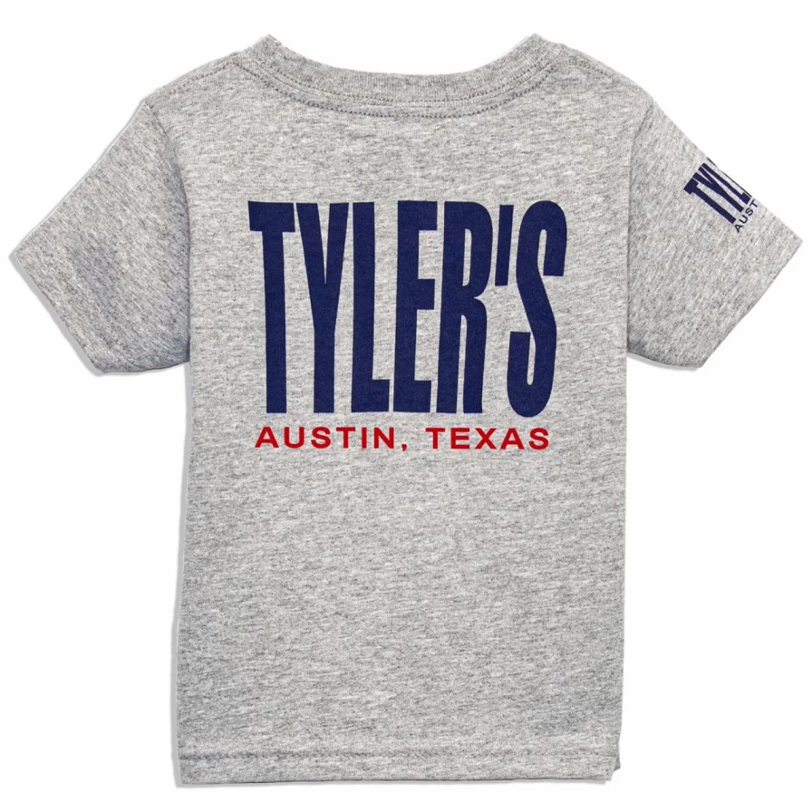 Boys' Casual Grey and Navy Blue Short Sleeve T-Shirt - Austin Themed Graphic Tee for Toddlers