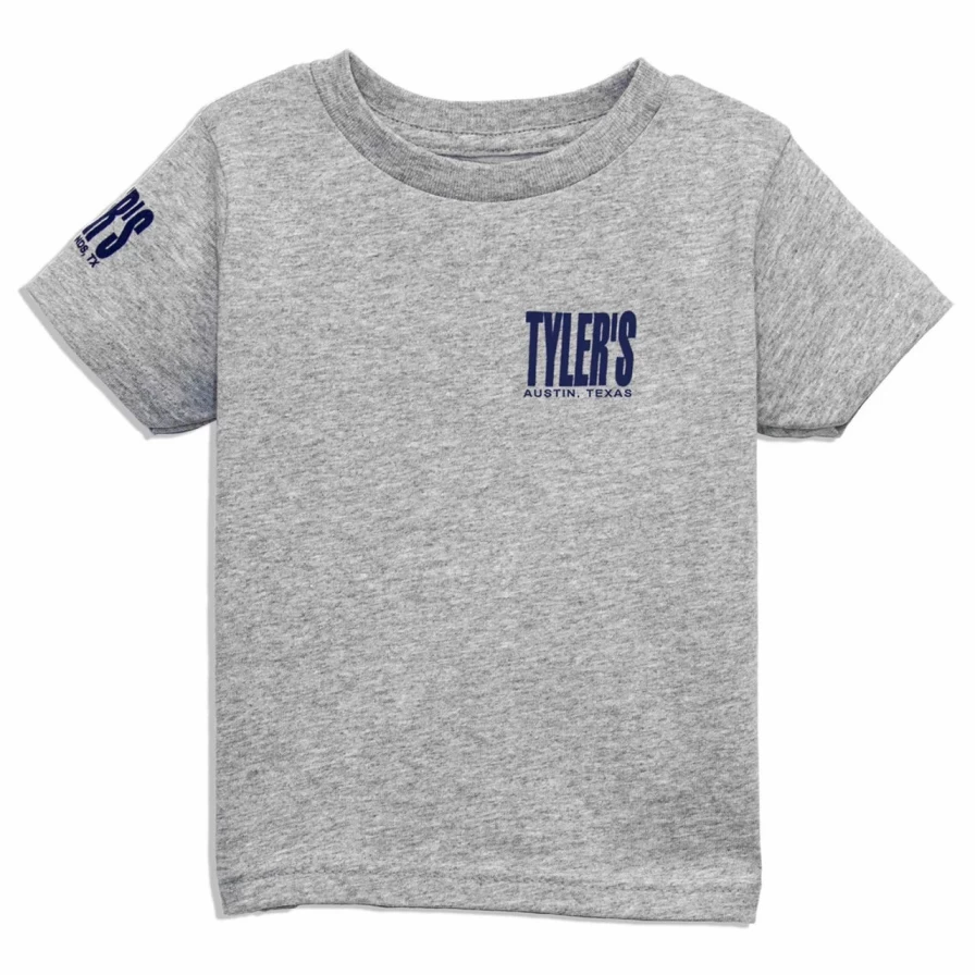 Boys' Casual Grey and Navy Blue Short Sleeve T-Shirt - Austin Themed Graphic Tee for Toddlers