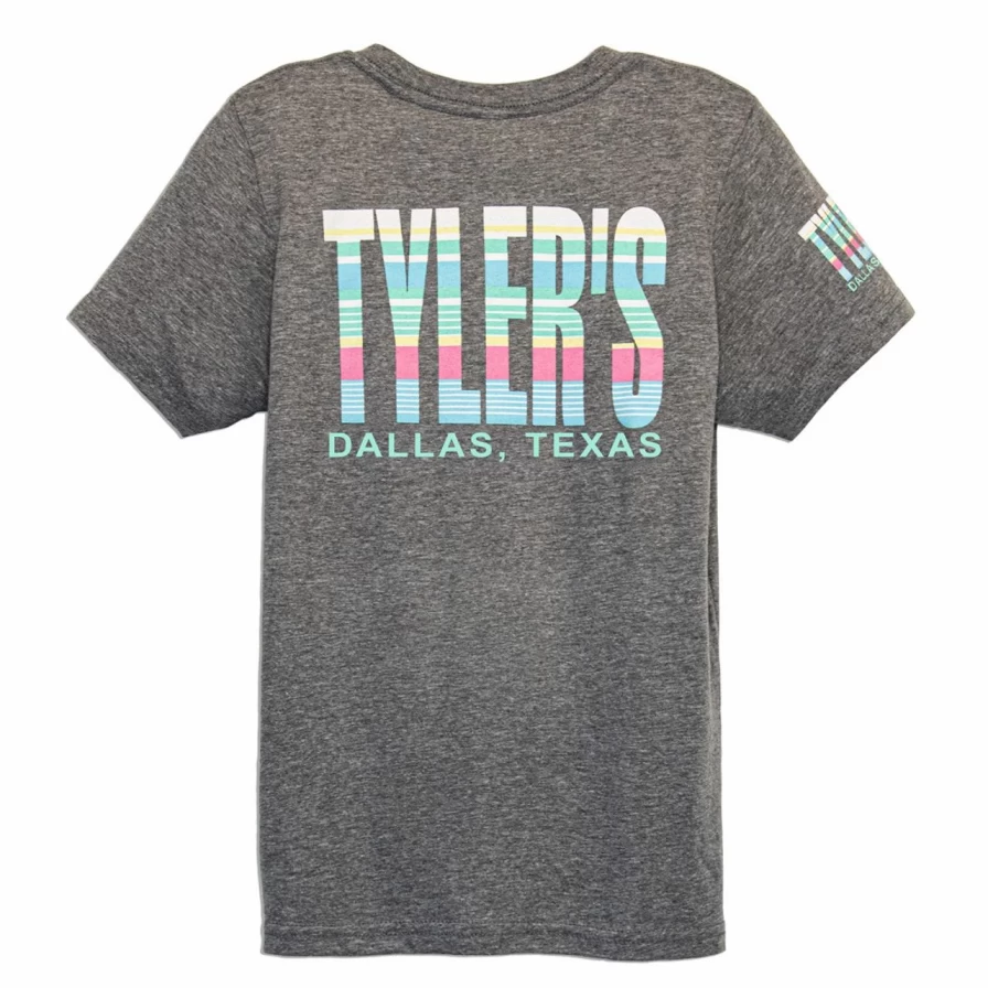 Kids' Grey and Striped Track Tee - Dallas Style Comfort Fit