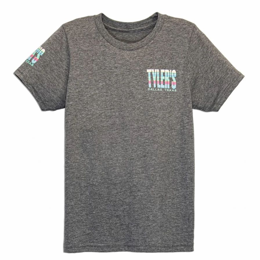 Kids' Grey and Striped Track Tee - Dallas Style Comfort Fit