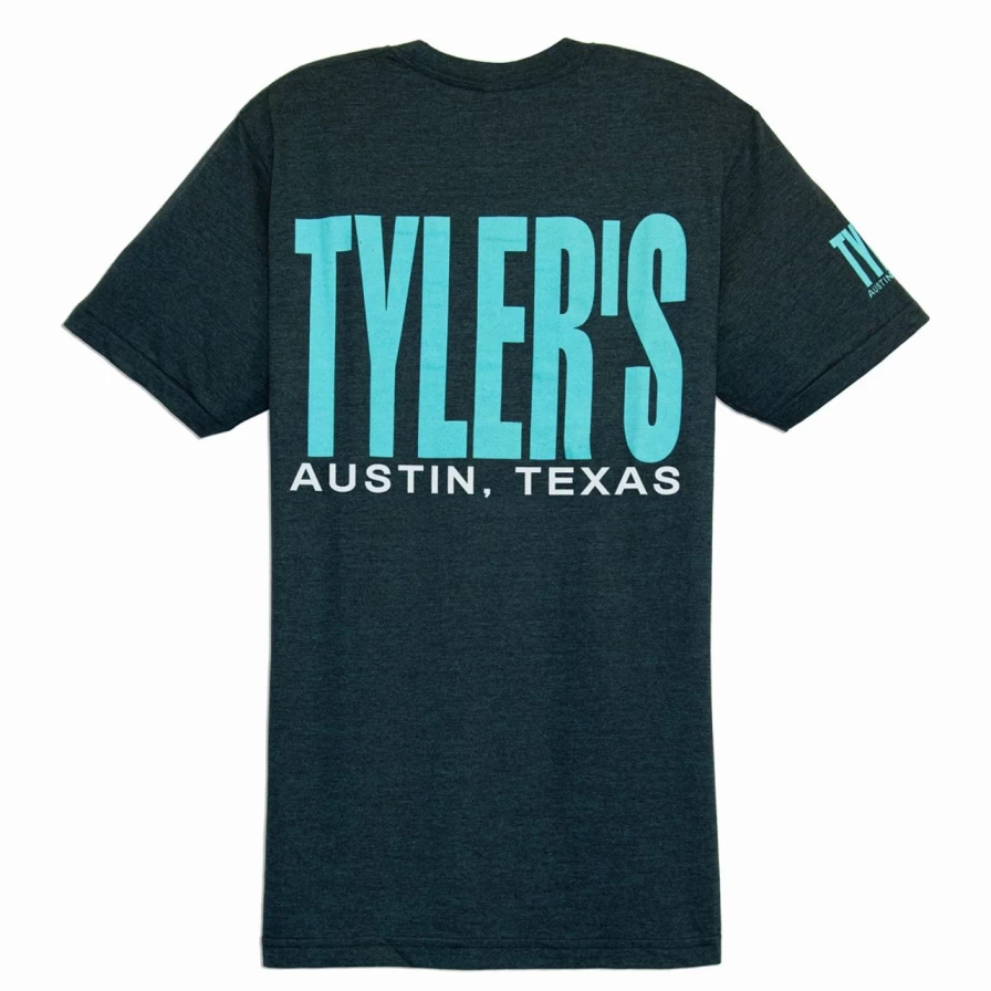 Men's Dark Heather Teal & Mint Graphic Track Tee - Austin Texas Vintage Style T-Shirt