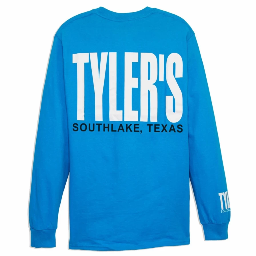 Men's Long Sleeve Sapphire and White Graphic T-Shirt - Southlake Collection