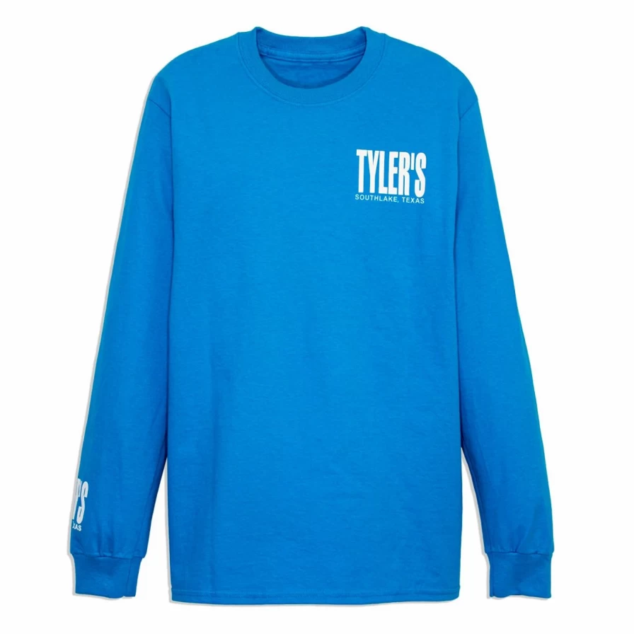 Men's Long Sleeve Sapphire and White Graphic T-Shirt - Southlake Collection