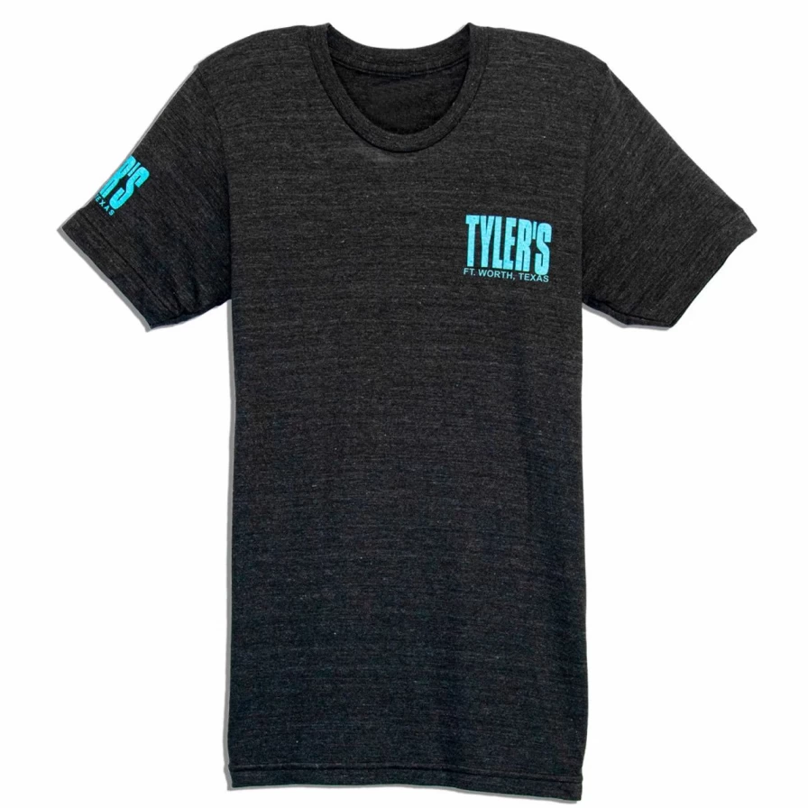 "Stylish Tyler's Aqua and Yellow Track Tee - Comfortable Ft. Worth T-Shirt"