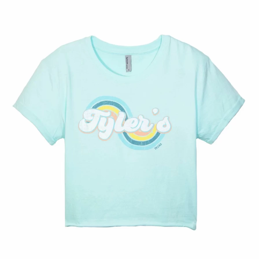 "Artic Blue Women's Tyler's Whoopty Crop Tee | Trendy Short Sleeve Top"