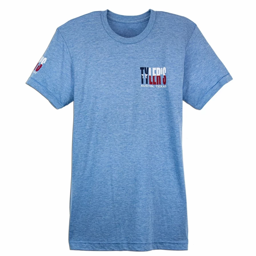 "Tyler's Royal Texas Flag Graphic Track Tee - Austin Inspired Vintage T-Shirt"