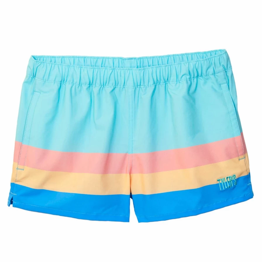 Women's Light Blue Volley Shorts by Tyler's - Comfortable Athletic Shorts for Sports & Casual Wear