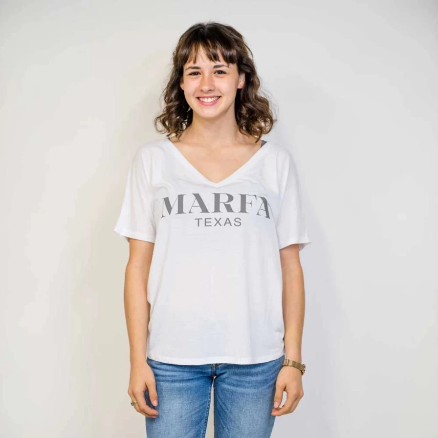 Women's Luxe V-Neck T-Shirt - Soft Casual Marfa Style Tee for Everyday Wear