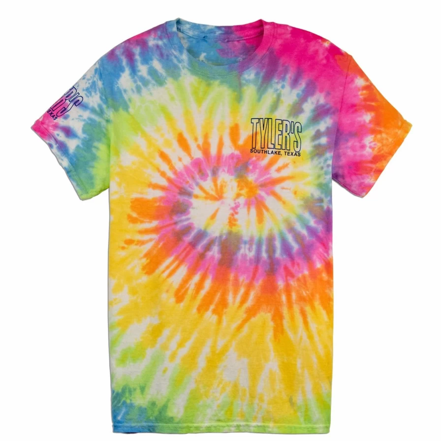 Kids' Tie-Dye T-Shirt with Outline Print - Stylish Graphic Tee for Boys and Girls
