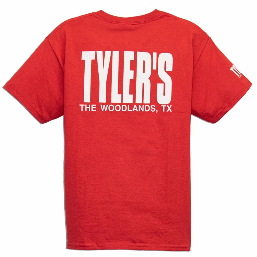 Kids' Red and White Graphic Tee - The Woodlands Tyler's Style T-Shirt for Children