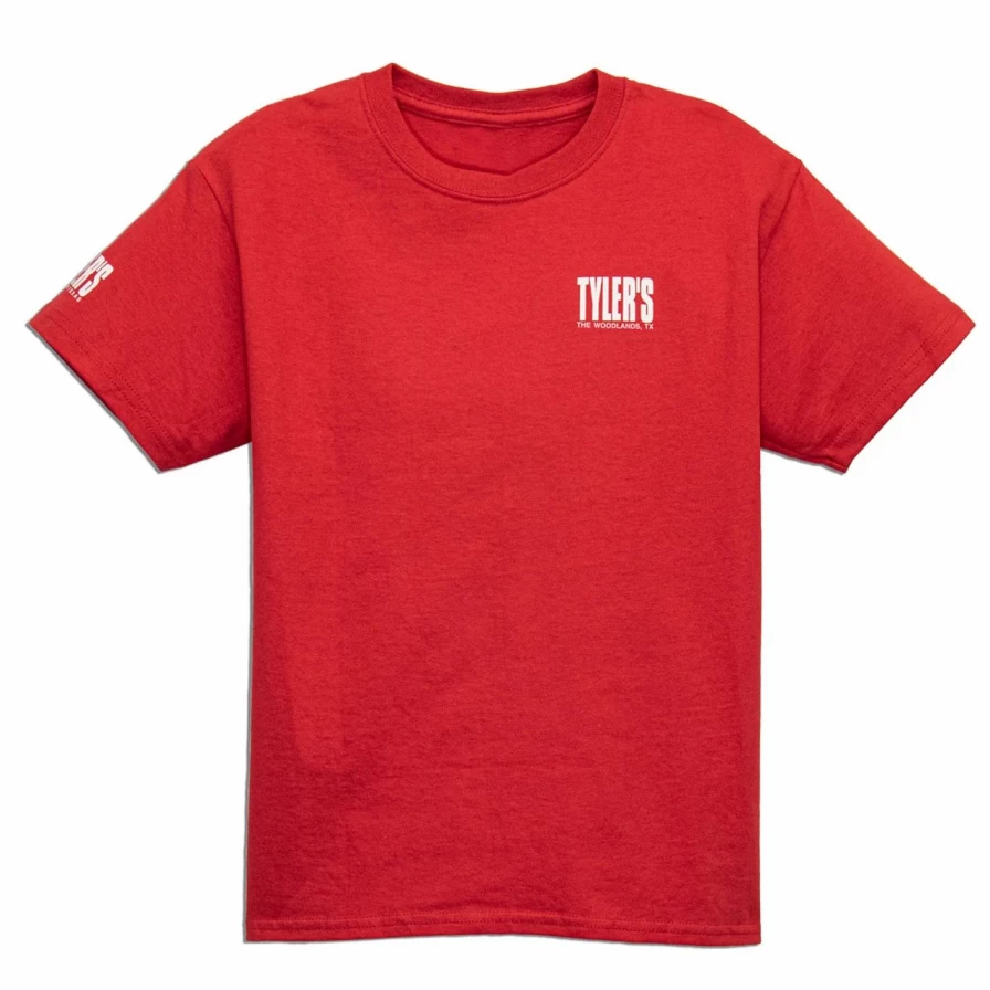 Kids' Red and White Graphic Tee - The Woodlands Tyler's Style T-Shirt for Children