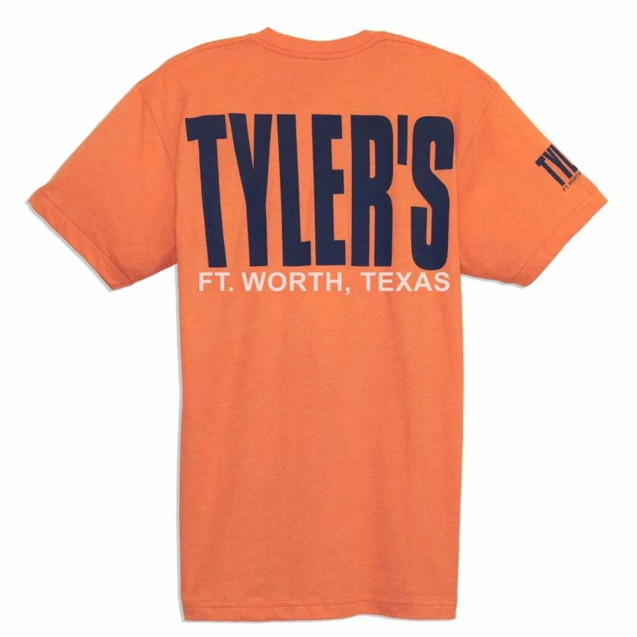 "Stylish Orange and Navy Track Tee by Tyler's - Comfortable Athletic Wear for Men"