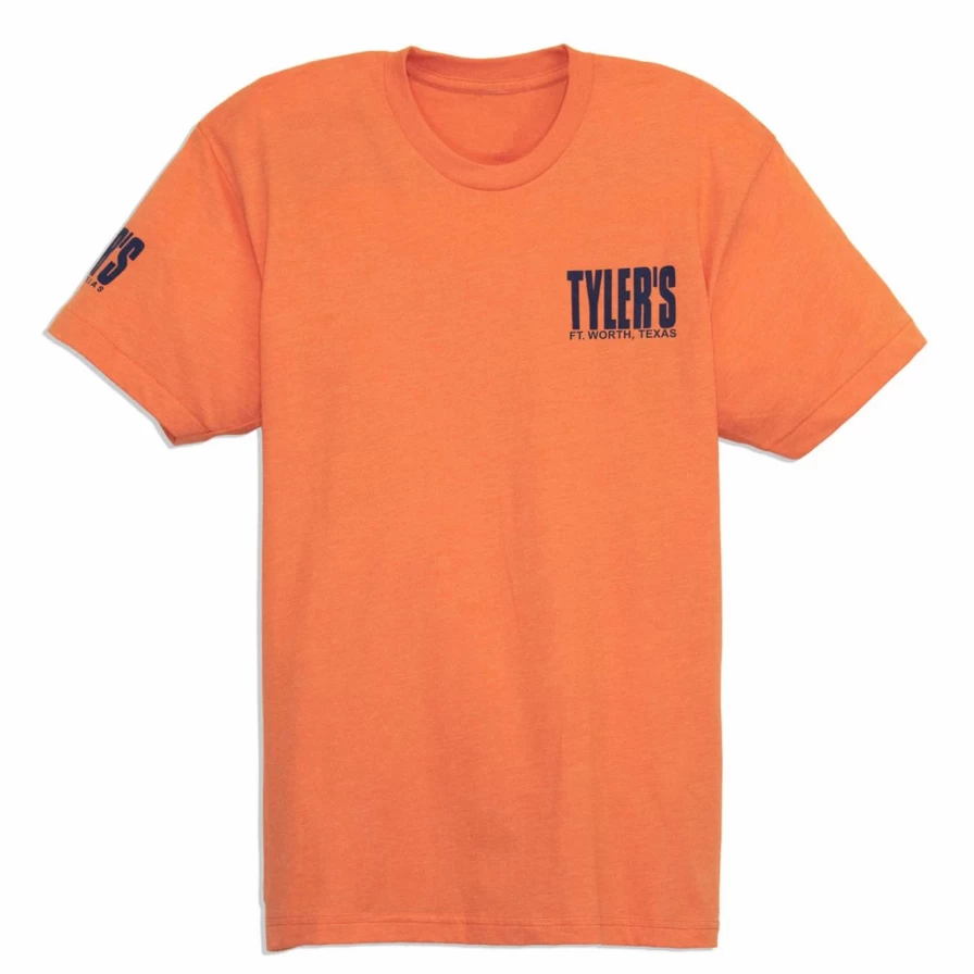 "Stylish Orange and Navy Track Tee by Tyler's - Comfortable Athletic Wear for Men"