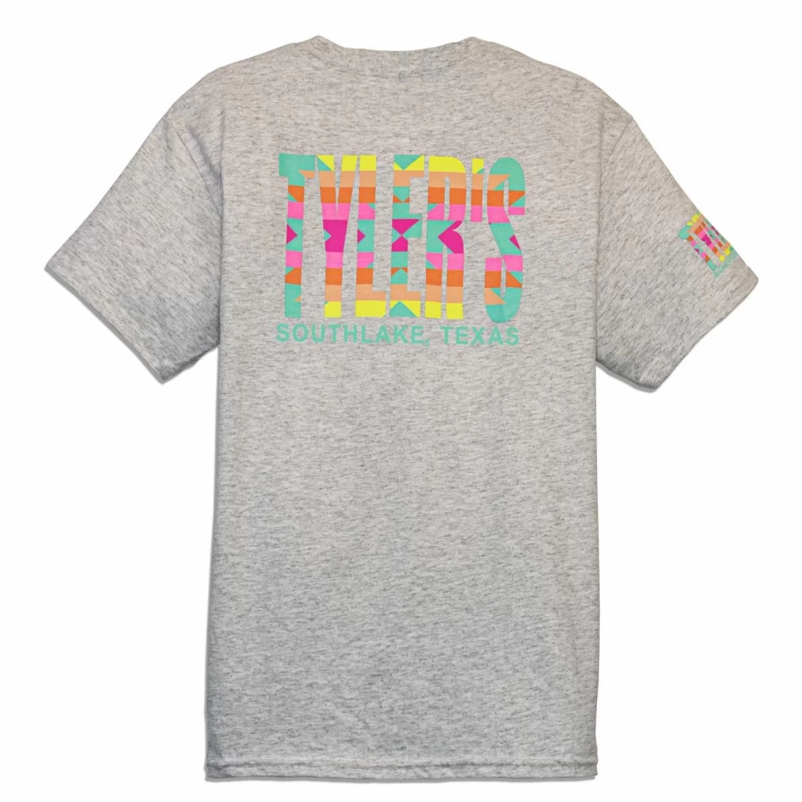 Kids' Grey Aztec Print T-Shirt - Stylish Graphic Tee for Boys & Girls