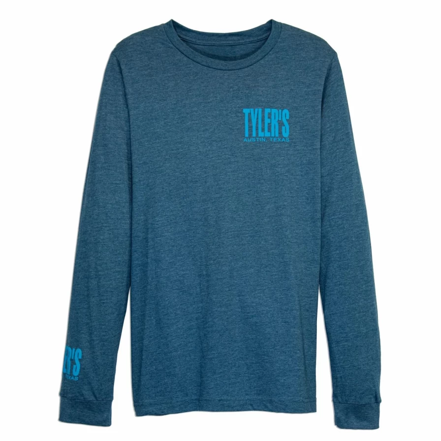 Men's Long Sleeve Deep Teal Aqua Track Tee - Casual Athletic Top for Running and Workouts