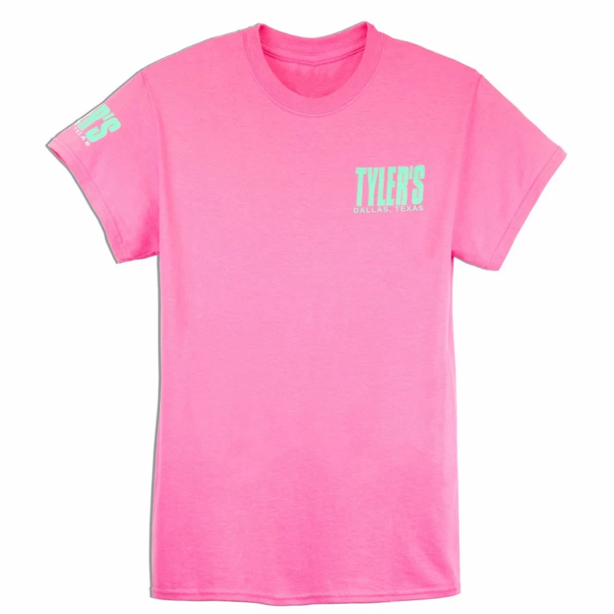 "Tyler's Dallas Graphic Tee - Azalea & Bright Mint Cotton T-Shirt"
