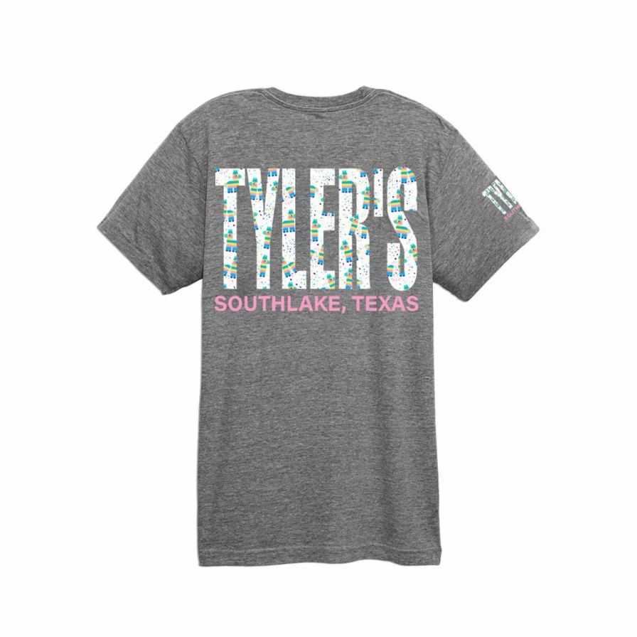 "Tyler's Kids Grey Pinata Graphic Tee - Southlake Fun Birthday Party T-Shirt"