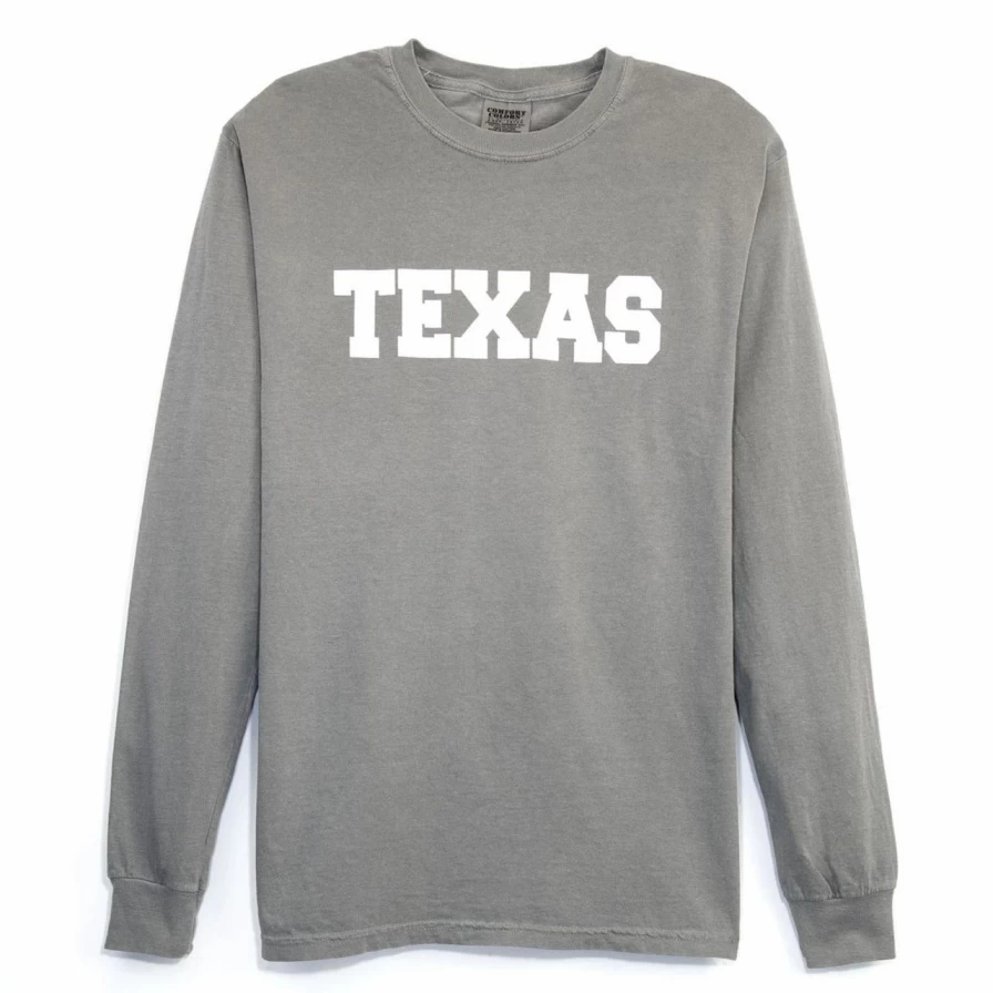 "Premium Texas Long Sleeve Comfort Color T-Shirt for Men & Women - Soft Cotton Crewneck Tee"