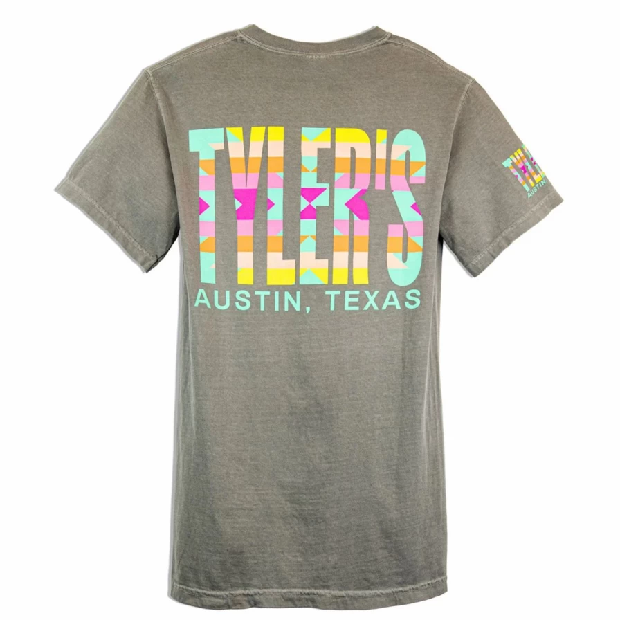 Men's Grey Pastel Aztec Print Comfort Colors Pocket T-Shirt - Relaxed Fit Austin Style Tee
