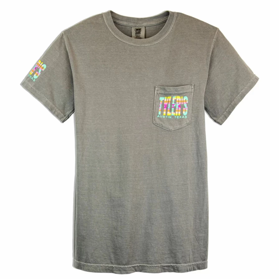 Men's Grey Pastel Aztec Print Comfort Colors Pocket T-Shirt - Relaxed Fit Austin Style Tee