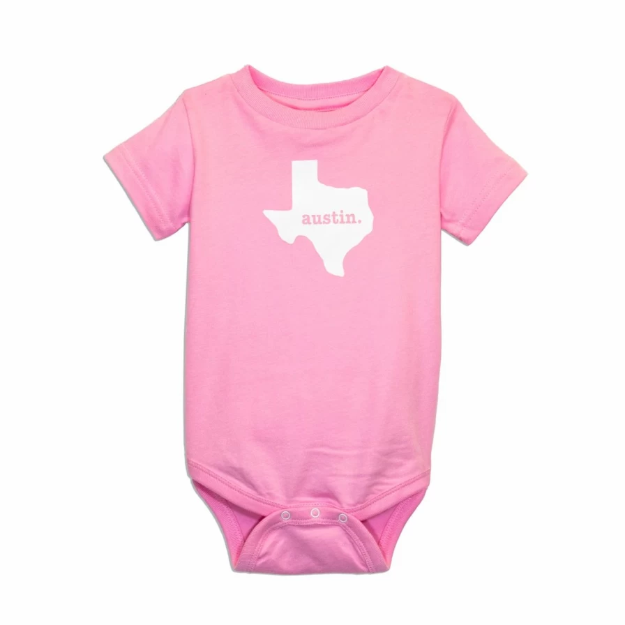 Pink Austin Onesie - Soft & Comfortable Baby Bodysuit