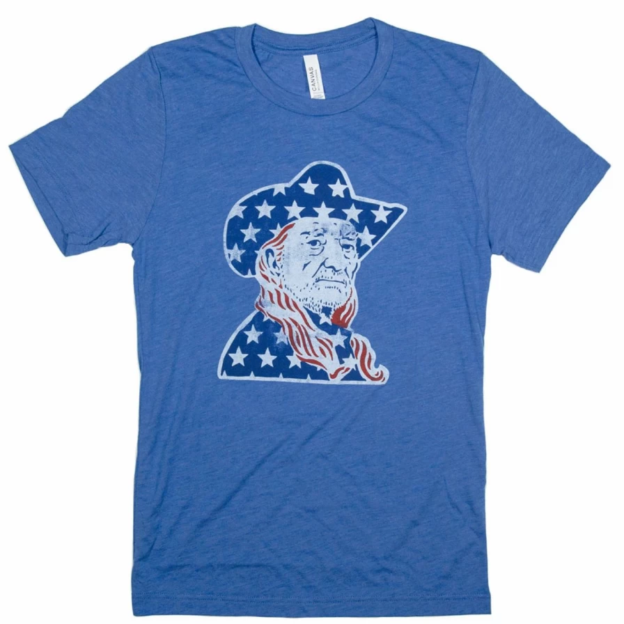 "Willie Nelson Mr. America Vintage Tee - True Royal Triblend T-Shirt"
