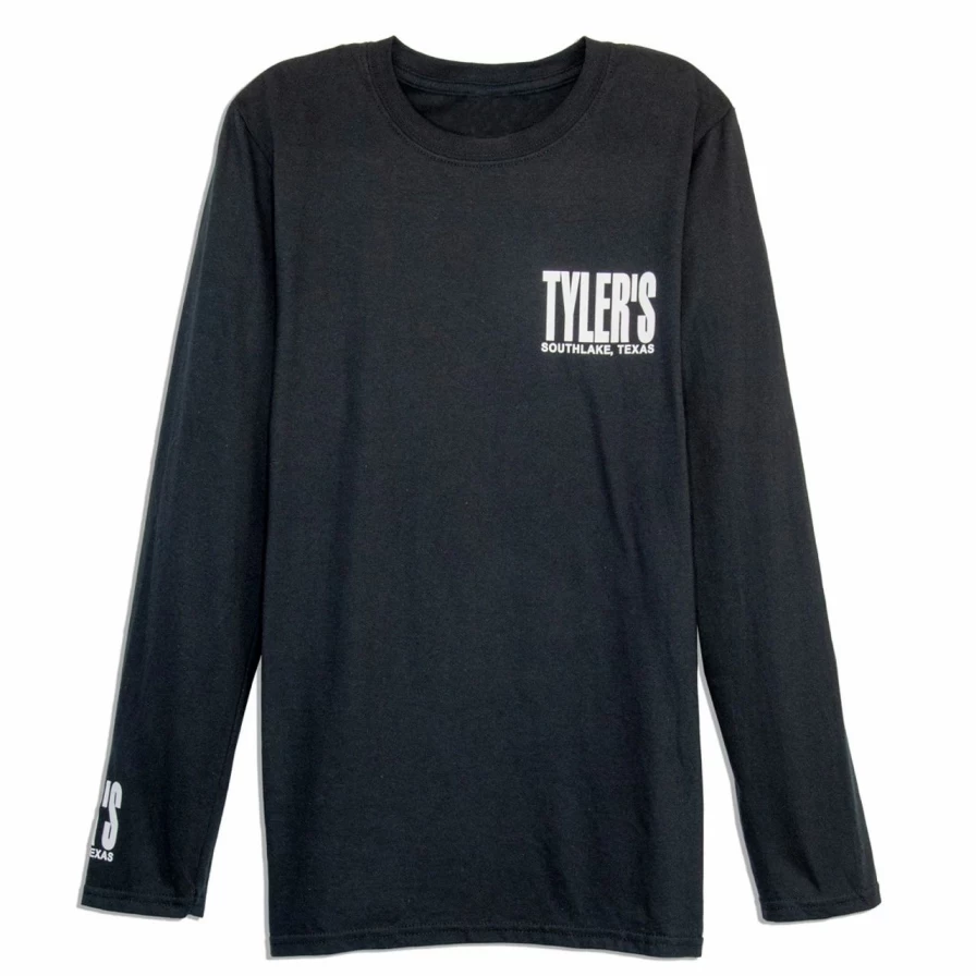 Men's Minimalist Long Sleeve Black & White T-Shirt - Cuffless Casual Top